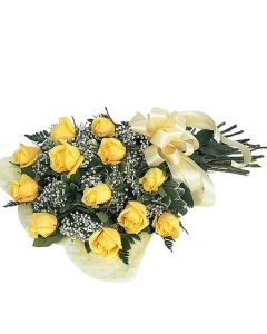 Dozen Yellow Roses Wrapped