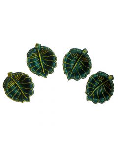 4 Small Handcrafted Diya Four Diya Set in Leaf Shape