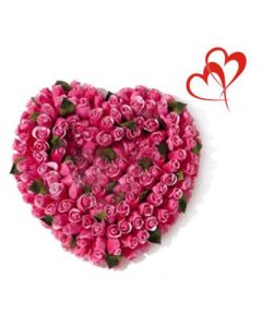 Elegant Pride of Love - Heart Shape Arrangement of Pink Roses Gift For Her